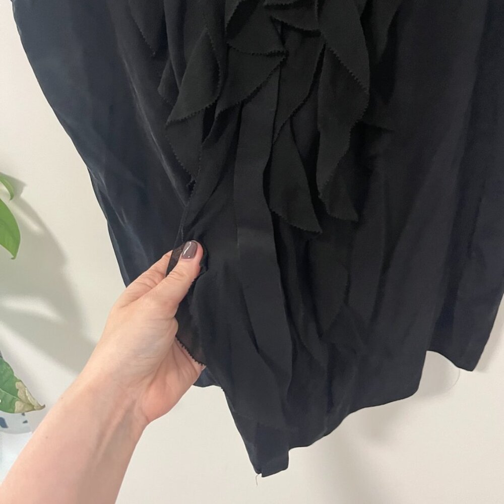 Tahari Black Ruffle Tank Blouse Size XL - Picture 4 of 7